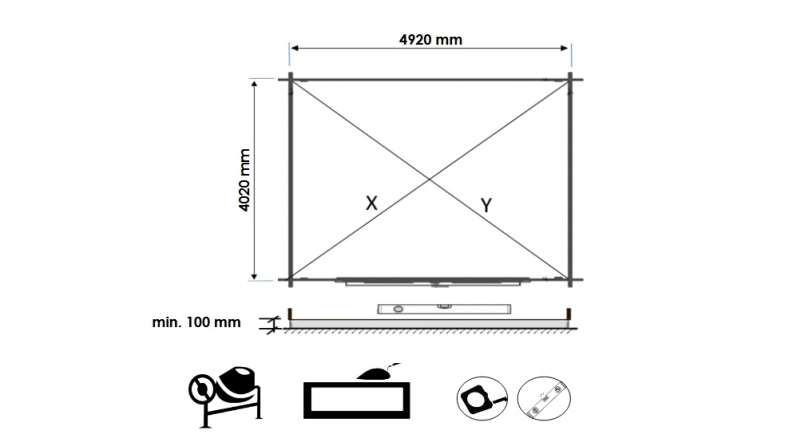 Gartenhaus, Gerätehaus 21.42m2 - 5.1x4.2m - 34mm