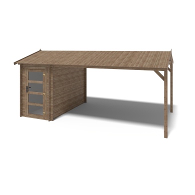 Gartenhaus, Gerätehaus – 1.5x3 m mit Anbau  4x2.76 m - 15.56 m² – Imprägniert