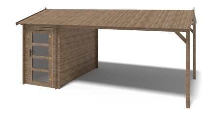 Gartenhaus, Gerätehaus – 1.5x3 m mit Anbau 1.5x2.76 m - 15.56 m² – Imprägniert