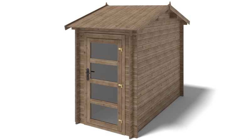 Gartenhaus, Gerätehaus – 1.5x3 m mit Anbau  4x2.76 m - 15.56 m² – Imprägniert