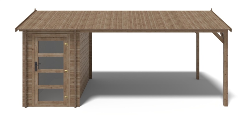 Gartenhaus, Gerätehaus – 1.5x3 m mit Anbau 1.5x2.76 m - 15.56 m² – Imprägniert