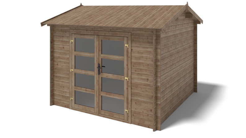 Gartenhaus, Gerätehaus – 3x3 m mit Anbau  4x2.76 m - 20 m² – Imprägniert