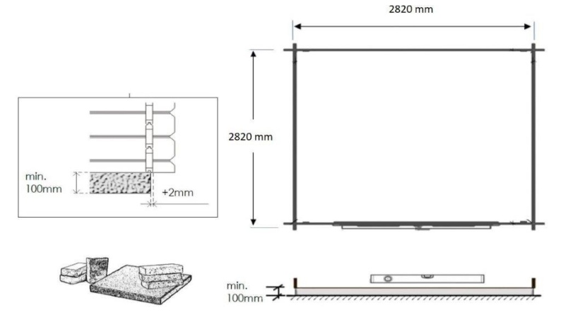 Gartenhaus, Gerätehaus – 3x3 m mit Anbau  4x2.76 m - 20 m² – Imprägniert