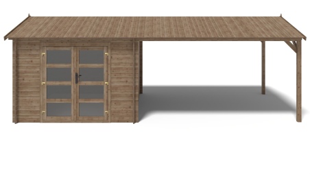 Gartenhaus, Gerätehaus – 3x3 m mit Anbau  4x2.76 m - 20 m² – Imprägniert