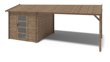 Gartenhaus, Gerätehaus – 2.5x3 m mit Anbau  4x2.76 m - 18.56 m² – Imprägniert