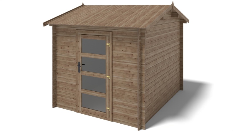Gartenhaus, Gerätehaus – 2.5x3 m mit Anbau  4x2.76 m - 18.56 m² – Imprägniert
