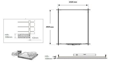 Gartenhaus, Gerätehaus – 2.5x3 m mit Anbau  4x2.76 m - 18.56 m² – Imprägniert