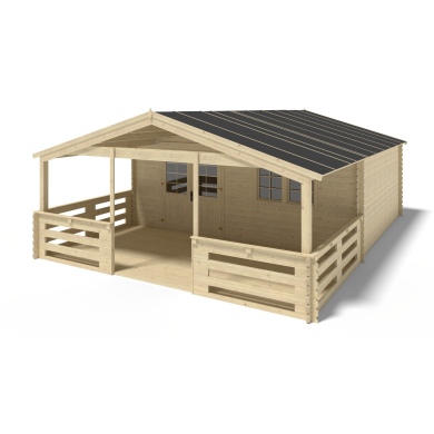 Gartenhaus, Gerätehaus – 6x5 m mit Anbau 6x4.72 m - 48 m²