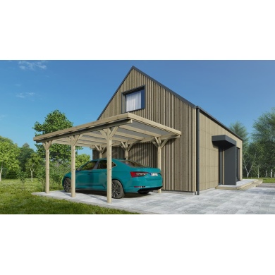 Carport Garagendach 3.04x5.12 m - 15.57 m2 - PVC-Abdeckung 