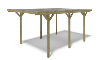 Carport Garagendach 3.04x5.12 m - 15.57 m2 - PVC-Abdeckung 