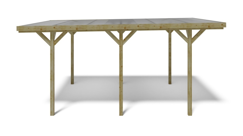 Carport Garagendach 3.04x5.12 m - 15.57 m2 - PVC-Abdeckung 