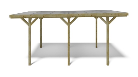 Carport Garagendach 3.04x5.12 m - 15.57 m2 - PVC-Abdeckung 