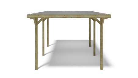 Carport Garagendach 3.04x5.12 m - 15.57 m2 - PVC-Abdeckung 