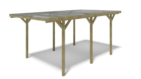 Carport Garagendach 3.04x5.12 m - 15.57 m2 - PVC-Abdeckung 