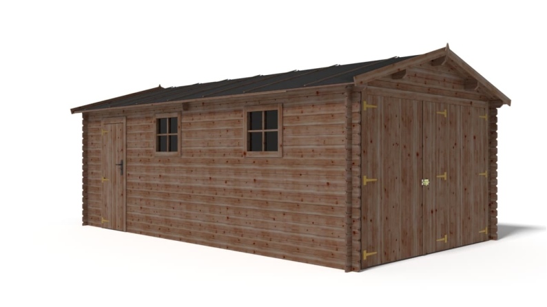 Autogarage aus Holz - 21m2 - 3.5x6m - 28mm - Imprägniert