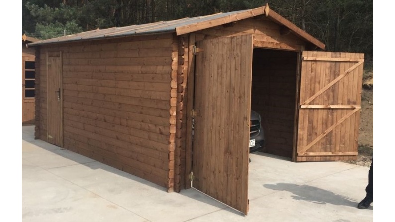 Autogarage aus Holz - 21m2 - 3.5x6m - 28mm - Imprägniert