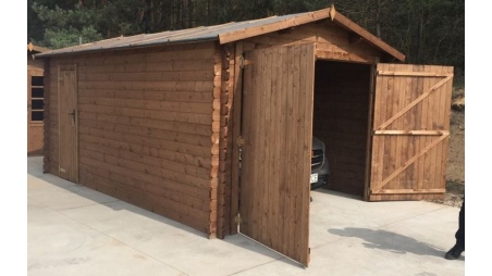 Autogarage aus Holz - 21m2 - 3.5x6m - 28mm - Imprägniert