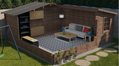 Gartenhaus, Gerätehaus 25m2 - 5x5m - 28mm - Imprägniert