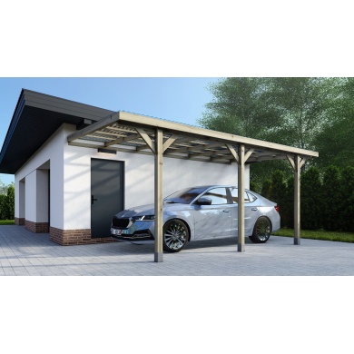 Carport Garagendach 3x5.24 m - 15 m2 - PVC-Abdeckung 