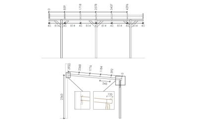 Carport Garagendach 3x5.24 m - 15 m2 - PVC-Abdeckung 