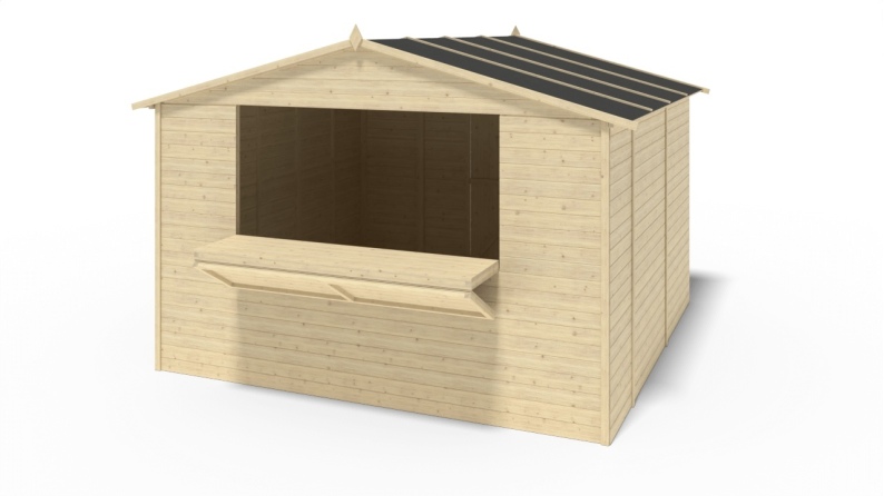 Kiosk-Handelshaus 9.42m2 - 3.11x3.03m - 19mm