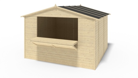 Kiosk-Handelshaus 9.42m2 - 3.11x3.03m - 19mm