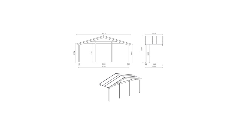 Gartenhaus, Gerätehaus – 6x6 m mit Anbau 6x5.72 m - 48 m²