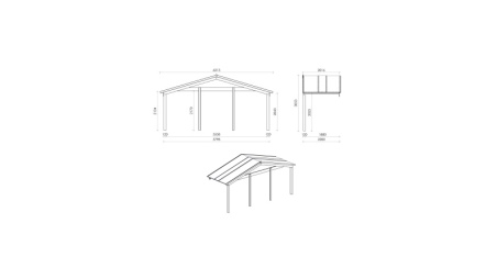 Gartenhaus, Gerätehaus – 6x6 m mit Anbau 6x5.72 m - 48 m²