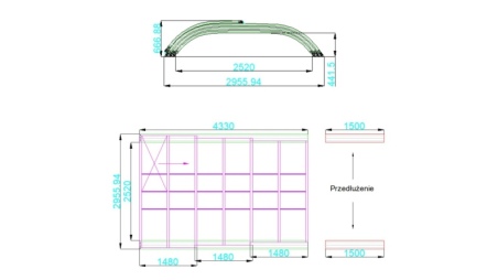 Poolüberdachungen Horizon - 4.33x2.52 m - Massives Polycarbonat 3 mm - für pool BAS7302. BAS7303
