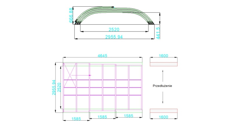 Poolüberdachungen Horizon - 4.64x2.52 m - Massives Polycarbonat 3 mm - für pool BAS7304