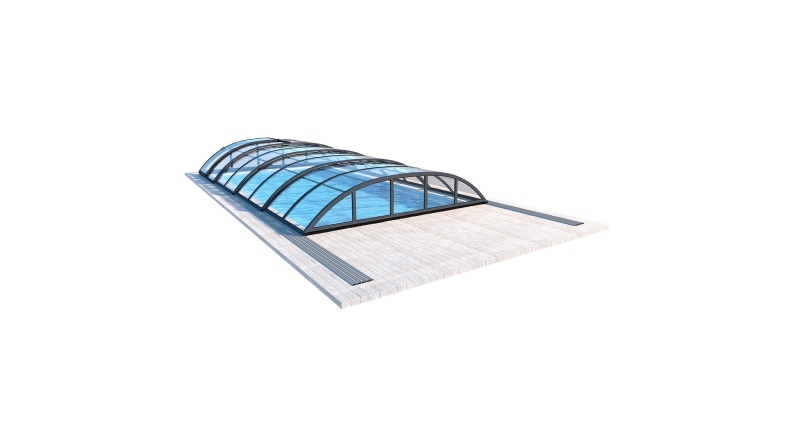 Poolüberdachungen Horizon - 7.43x3.5 m - Massives Polycarbonat 3 mm - für pool BAS7308