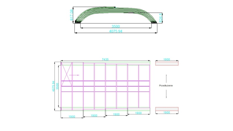 Poolüberdachungen Horizon - 7.43x3.5 m - 8 mm Hohlkammer-Polycarbonat - für pool BAS7308