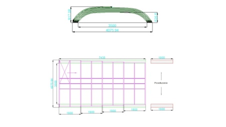 Poolüberdachungen Horizon - 7.43x3.5 m - 8 mm Hohlkammer-Polycarbonat - für pool BAS7308
