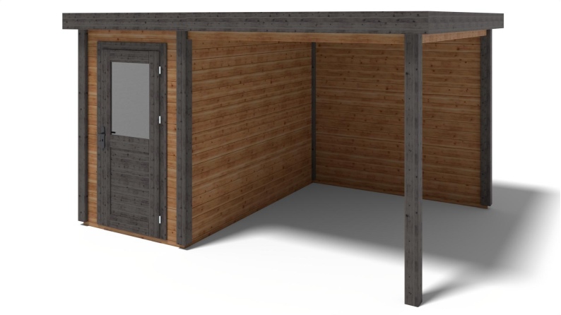 Gartenhaus, Gerätehaus Mira 1.59x3.09m - 12.54m2 - 28mm - Imprägniert