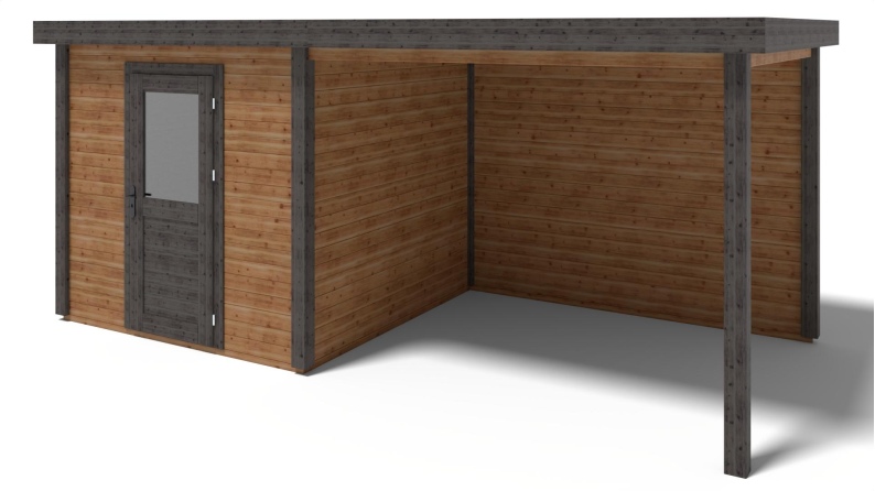 Gartenhaus, Gerätehaus Rava 2.59x2.59m - 14.4m2 - 28mm - Imprägniert