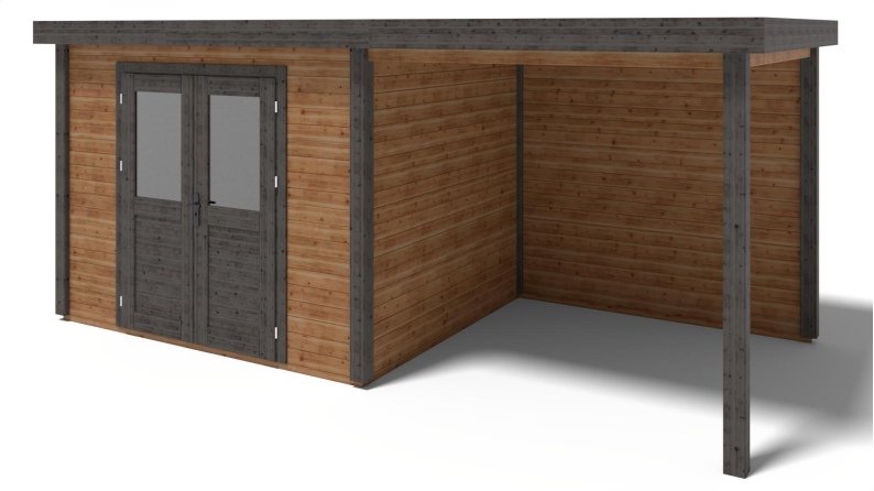 Gartenhaus, Gerätehaus Aura 5.56x2.59m - 14.4m2 - 28mm - Imprägniert