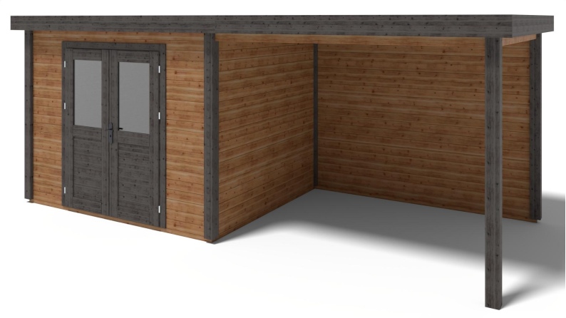 Gartenhaus, Gerätehaus Aura 6.06x2.59m - 15.7m2 - 28mm - Imprägniert