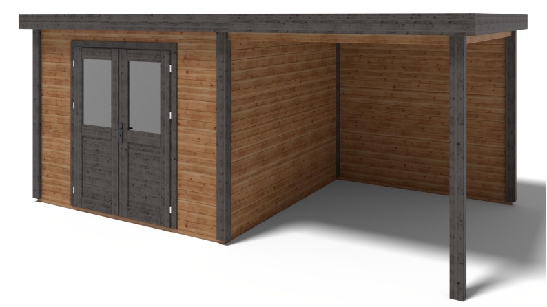 Gartenhaus, Gerätehaus Aura 5.56x3.09m - 17.18m2 - 28mm - Imprägniert