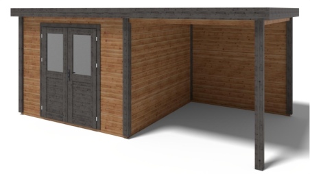 Gartenhaus, Gerätehaus Aura 3.09x3.09m - 17.18m2 - 28mm - Imprägniert