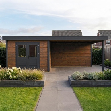 Gartenhaus, Gerätehaus Aura 3.09x3.09m - 21.81m2 - 28mm - Imprägniert