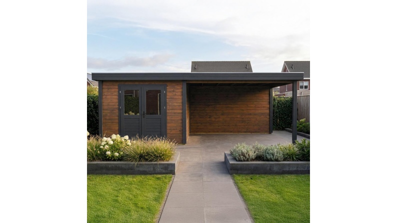 Gartenhaus, Gerätehaus Aura 3.09x3.09m - 21.81m2 - 28mm - Imprägniert