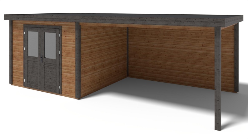 Gartenhaus, Gerätehaus Aura 3.09x3.09m - 21.81m2 - 28mm - Imprägniert