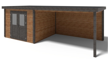 Gartenhaus, Gerätehaus Aura 3.09x3.09m - 21.81m2 - 28mm - Imprägniert