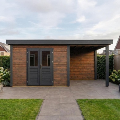 Gartenhaus, Gerätehaus Freya 4.09x2.59m - 17m2 - 28mm - Imprägniert