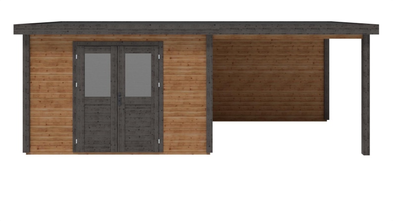 Gartenhaus, Gerätehaus Freya 7.6x2.59m - 18.28m2 - 28mm - Imprägniert