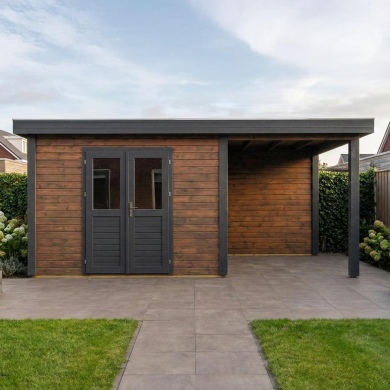 Gartenhaus, Gerätehaus Freya 4.09x3.09m - 20.27m2 - 28mm - Imprägniert