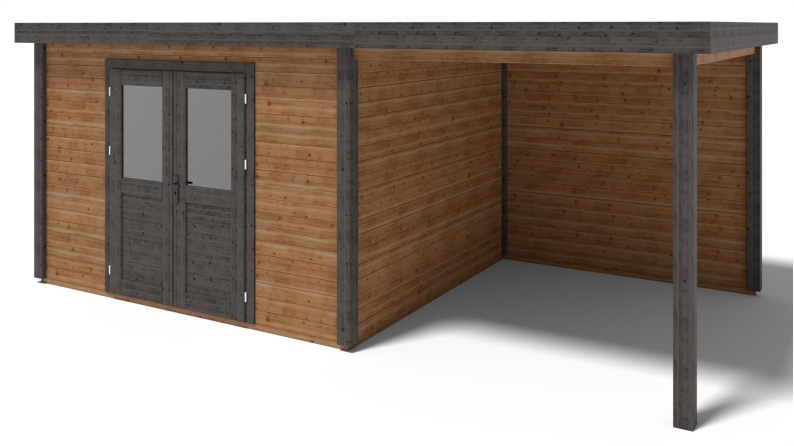 Gartenhaus, Gerätehaus Freya 4.09x3.09m - 20.27m2 - 28mm - Imprägniert