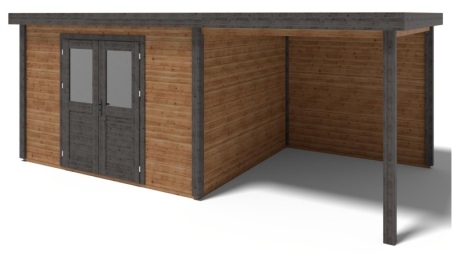 Gartenhaus, Gerätehaus Freya 4.09x3.09m - 20.27m2 - 28mm - Imprägniert