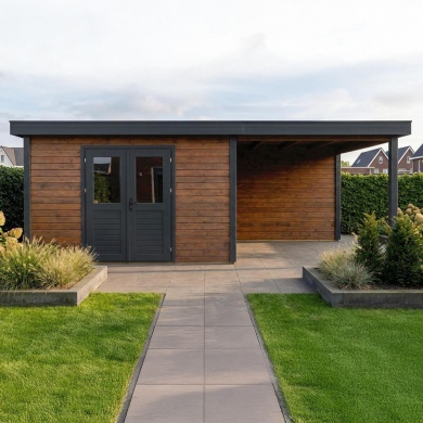 Gartenhaus, Gerätehaus Freya 4.09x3.09m - 21.81m2 - 28mm - Imprägniert