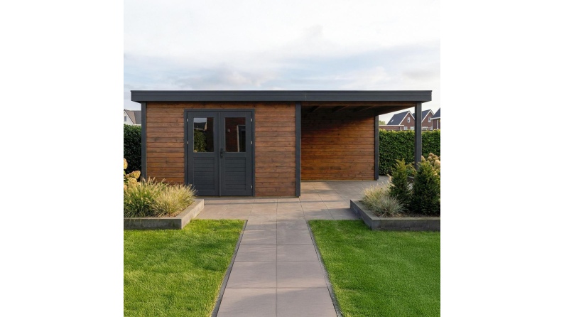 Gartenhaus, Gerätehaus Freya 4.09x3.09m - 21.81m2 - 28mm - Imprägniert